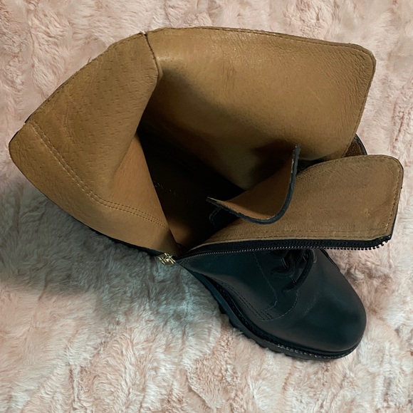 ANTONIO MELANI Black Lace-Up Buckle Combat Boots - Picture 7 of 10